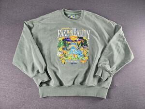Cool Shirtz The Reality Crewneck Sweatshirt Oversized Small Graphic Embroidered